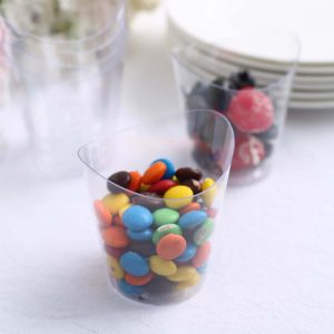 24-Pack Plastic Dessert Snack Cups 4oz Clear with Wavy Rim